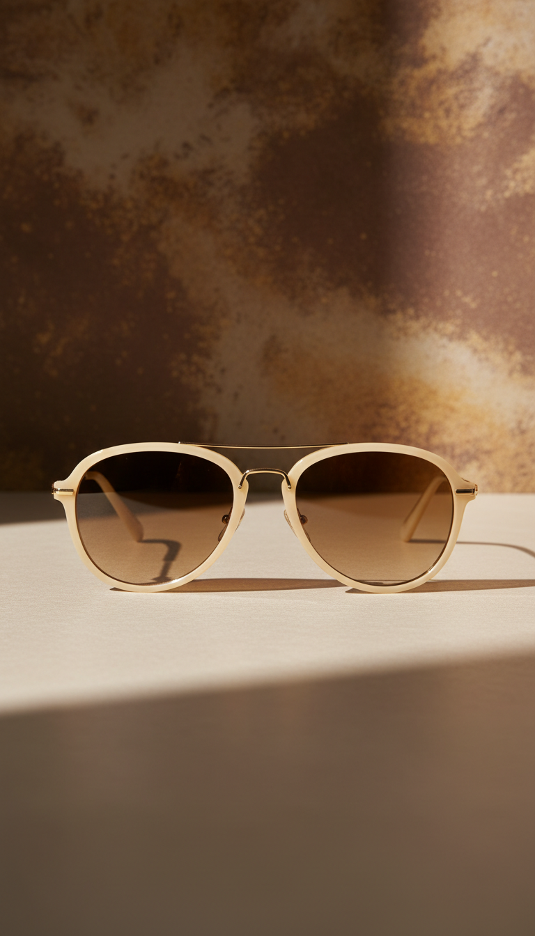 Round Optical Frames With Gold Detail
