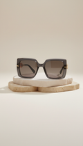 Geometric Acetate Sunglasses in Champagne Gold